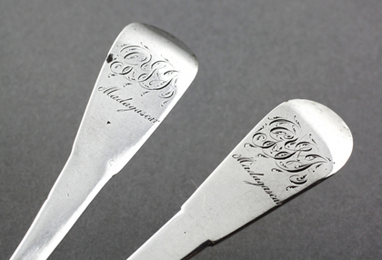 Colonial Silver Spoon and Fork (Christening set) - Madagascar